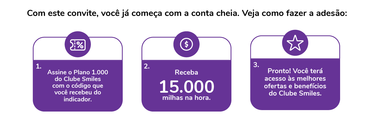 Com este convite, você já começa com a conta cheia.